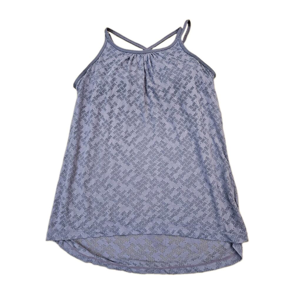prAna Geometric Sleeveless V-Neck Tunic Blouse Women's Small Tank Purple